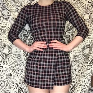 Plaid long sleeve Romper